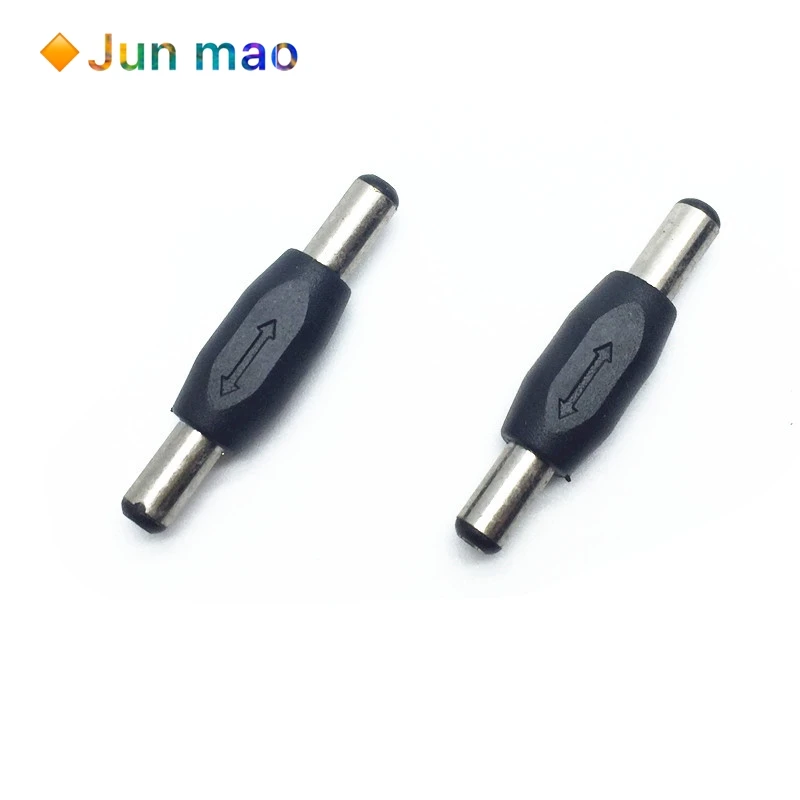 5PCS DC power adapter DC male with hole 5.5 * 2.1 male to male straight connector