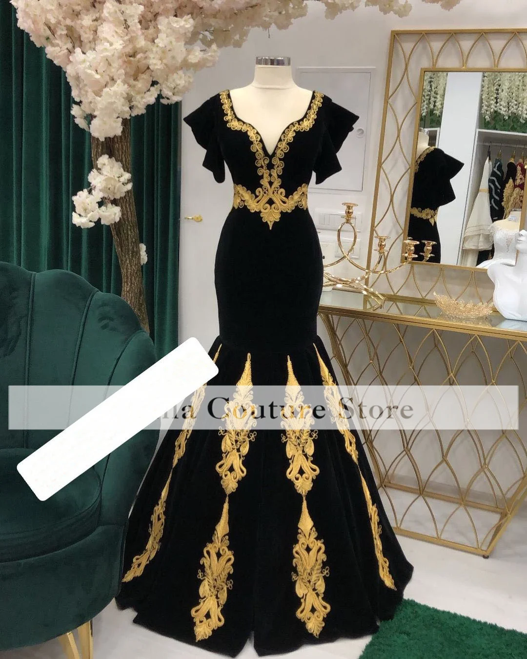 Traditional Albanian Robes Black Evening Dresses Women Party Night 2022 Lace Prom Dress vestido De Fiesta De Boda