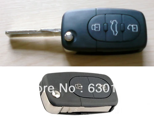 Gloss Carbon Grey Flip Key Remote Protection Case For Audi A3 8L A4 B5 B6 TT MK1 A6 C5