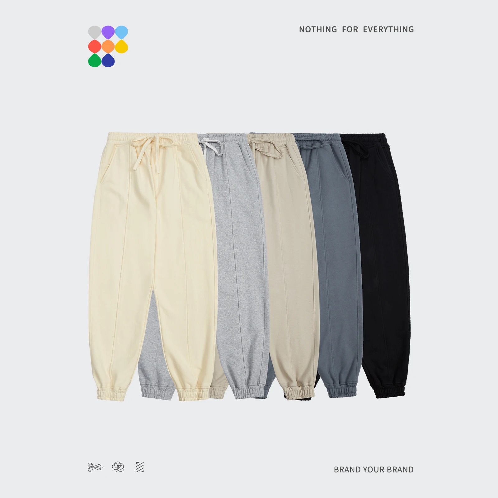 INFLATION 460gsm Heavyweight Sweatpant  Spring Solid Color 100% Cotton Jogger Pants Unisex Track Pant