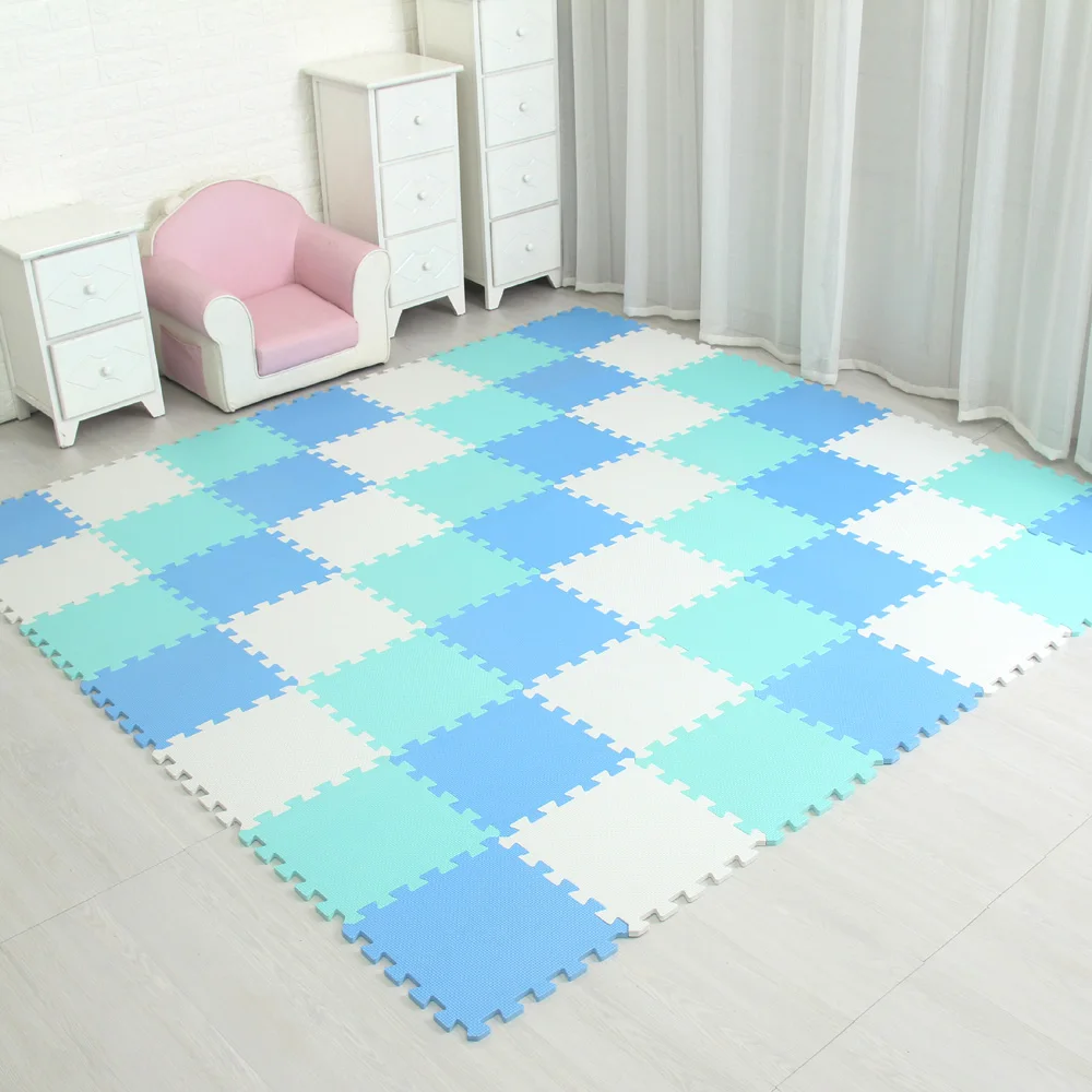 Baby Play Mat Plain Color Puzzle Mats EVA Foam Mat Kids Jigsaw Mats 30X30X1cm for Bedroom School Protective Floor Tiles