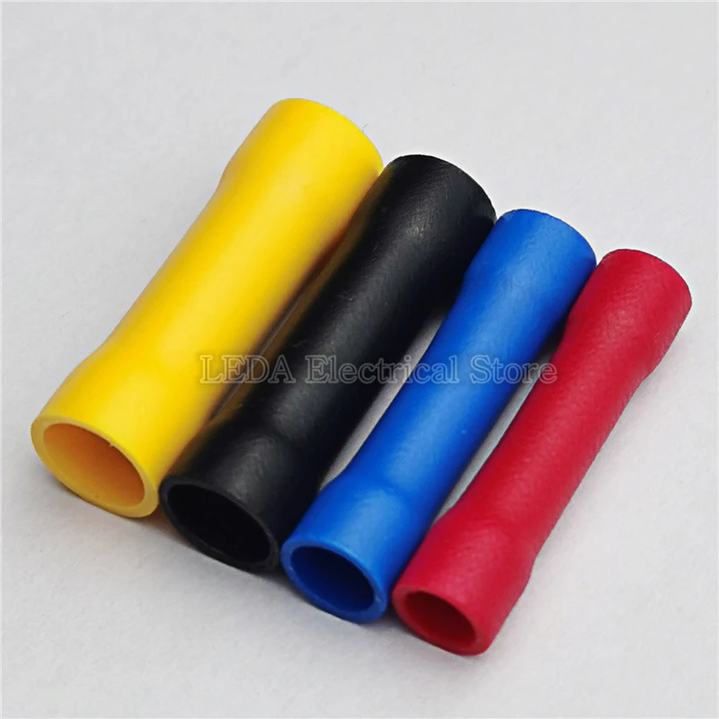 50Pcs BV1.25 BV2 BV3.5 BV5.5 Insulated Crimp Terminals Electrical Wire Cable Crimping Terminal Connector Set Assortment Kit