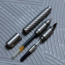 Titanium Alloy Tactical Pen 2 in 1 interchangeable ballpoint pen and fountain pen Self Defense Tools