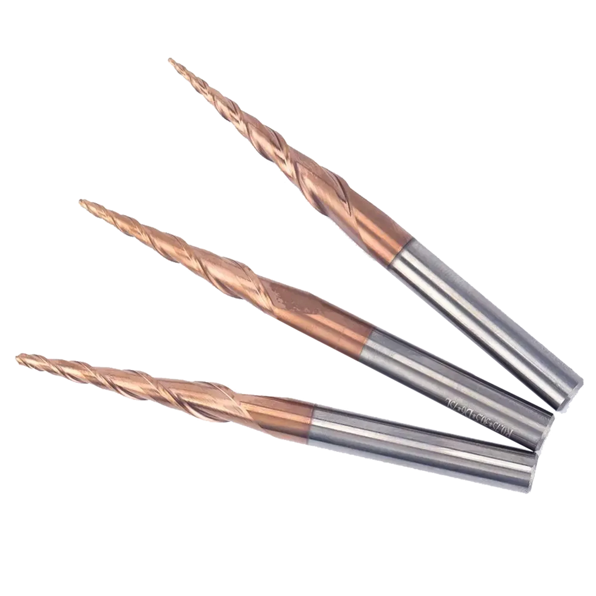 UCHEER 4/6mm Taper Ball Nose End Mill Spiral  Router Bit Solid Carbide Coated Cone CNC Milling Cutter Woodworking Engraving Bit