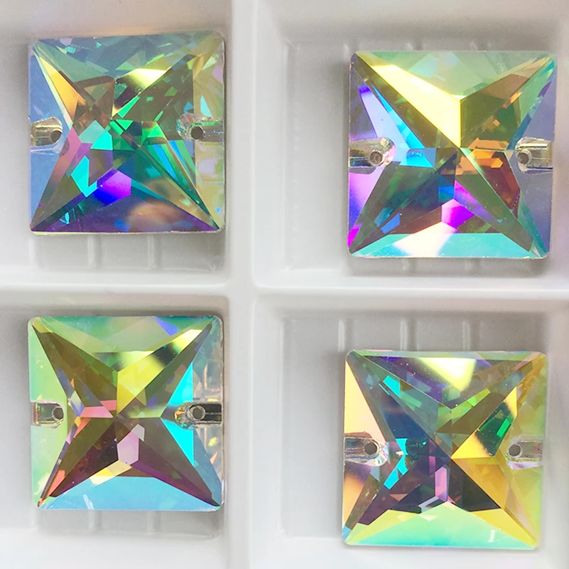 YANRUO K9 Strasssteine AB zum Aufnähen, Applikationen, Strass-Kristalle, Flache Rückseite, Nähsteine zur Dekoration von Kleidern – Detail 17