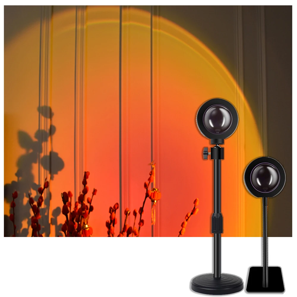 ZHMZH USB Sunset Lights Atmosphere Lamp Rainbow Lamp Projection lamps 2A Night Light Lifting style Adjustable Ambient Light 6W