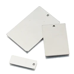 Stainless Steel Stamping Blanks Pendants Rectangle Metal Tags Custom Engraved Charms For Diy Necklace Jewelry Making Findings