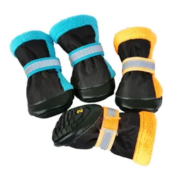 Botines reflectantes impermeables para perros y gatos, medias de cachorro para invierno, cálidas, antideslizantes, para lluvia y nieve