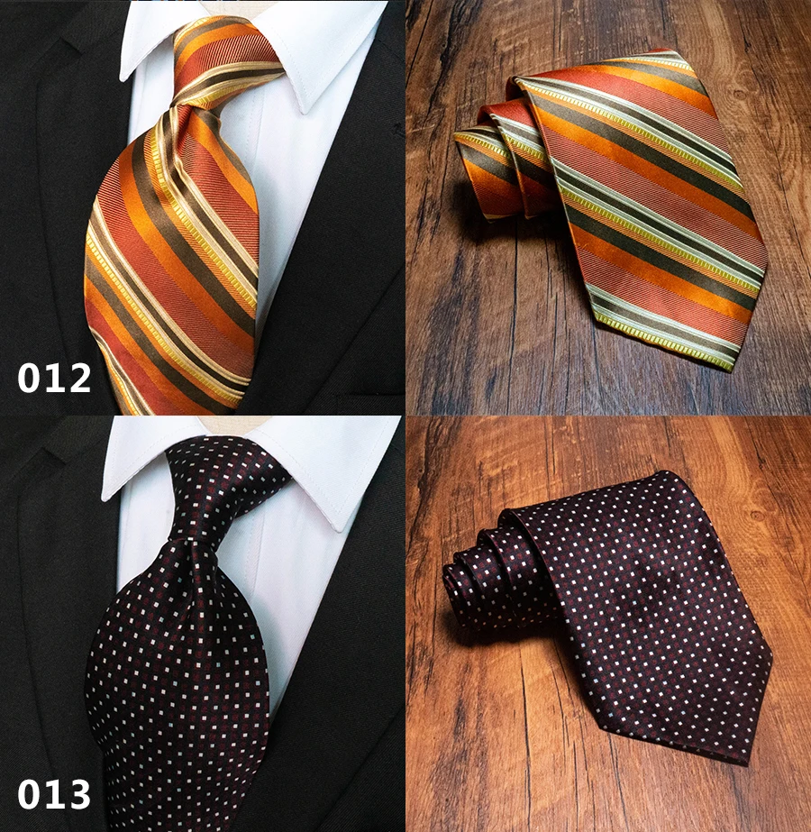 Classic Vintage Mens Tie Handmade 10cm 100% Silk Printed Necktie Geometric Checked Jacquard Ties For Man Business Wedding Gift