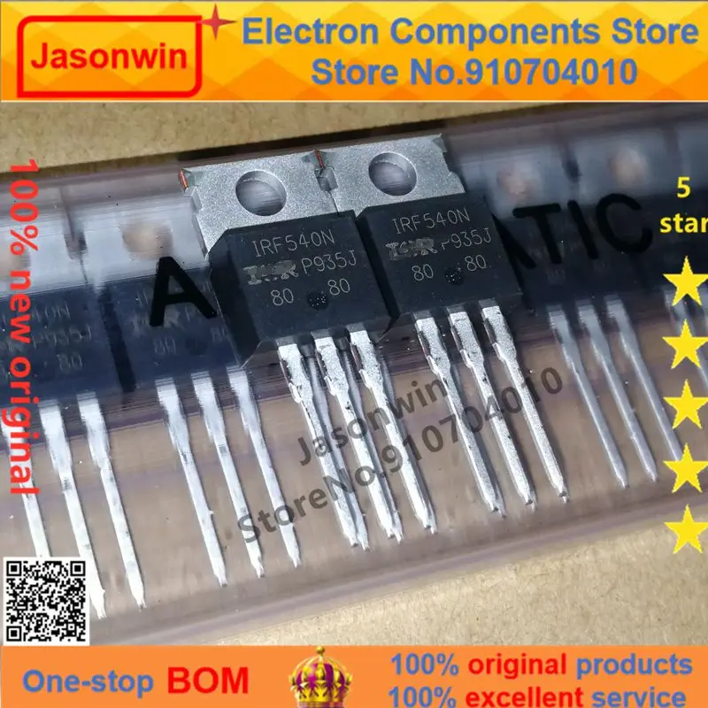 100% nuevo 50 unids/lote original MOSFET IRF530NPBF  17A100V  IRF530N  TO-220 Transistor