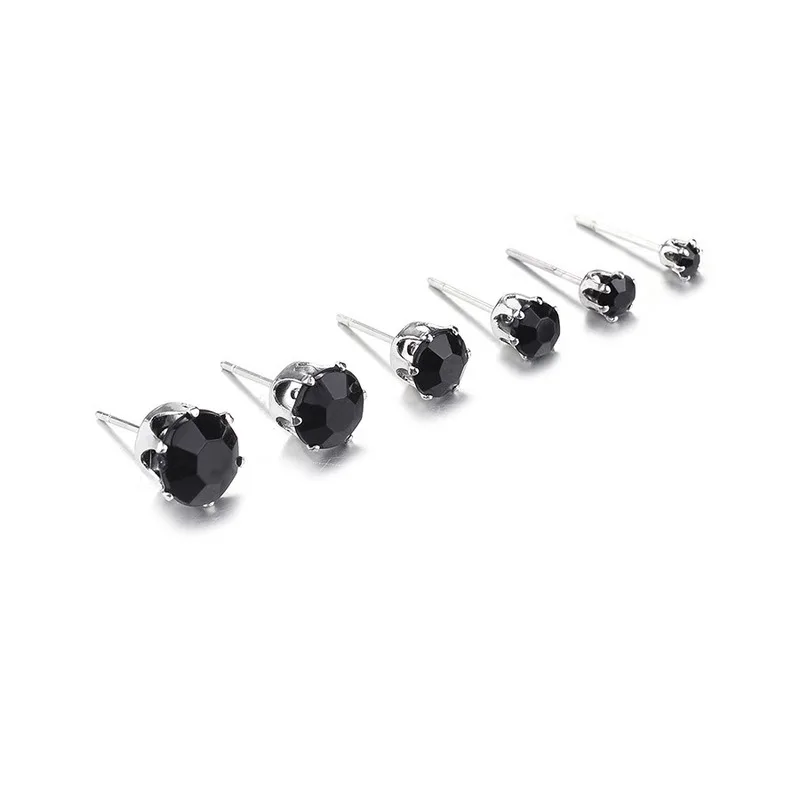 12 Pair/Pack AAA CZ Shiny Wedding Stud Earrings Set for Women Men Crystal Jewelry Accessories Earing Oorbellen Free Shipping