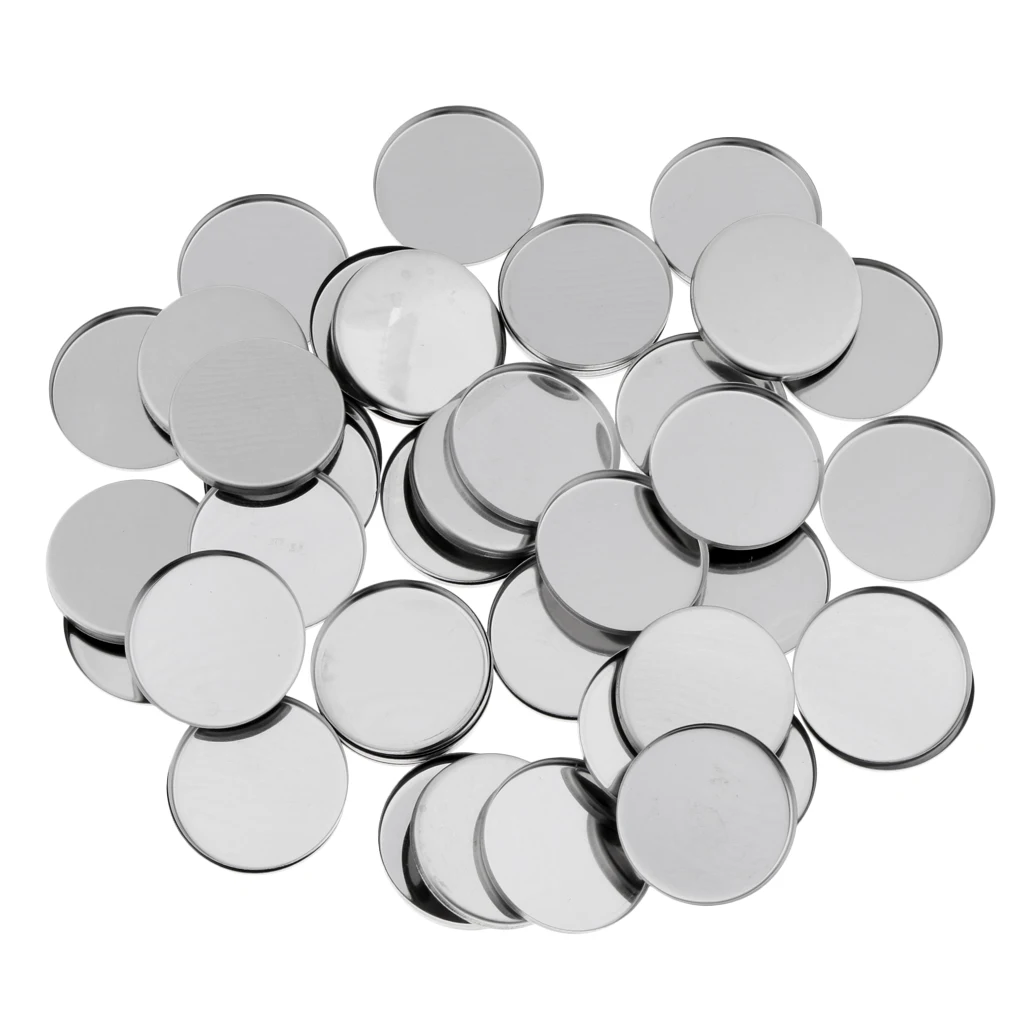 50pcs 36mm Empty Metal Pan for Magnetic Eyeshadow Pigment Palette DIY Makeup