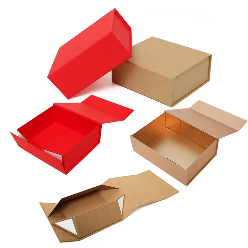 20Pcs/Lot 3 Size Gold White Red Pink Black Gift box Folding Packing Box Wholesale