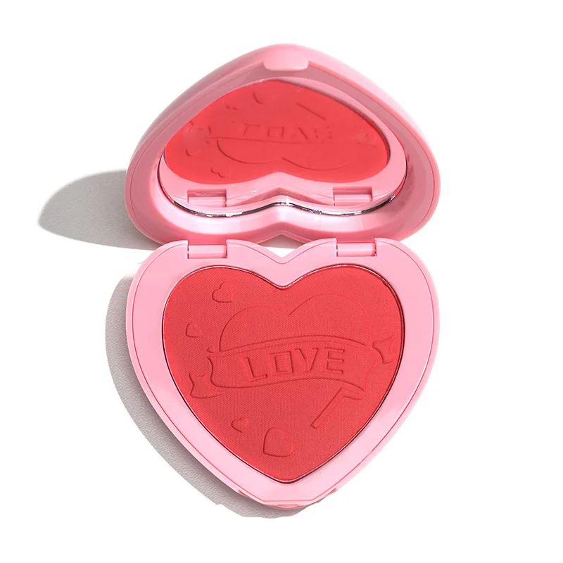 Heart Shaped Blush Wholesale Blusher Palette Natural Pink Cheek Waterproof Orange Powder Professional Blush Private Label