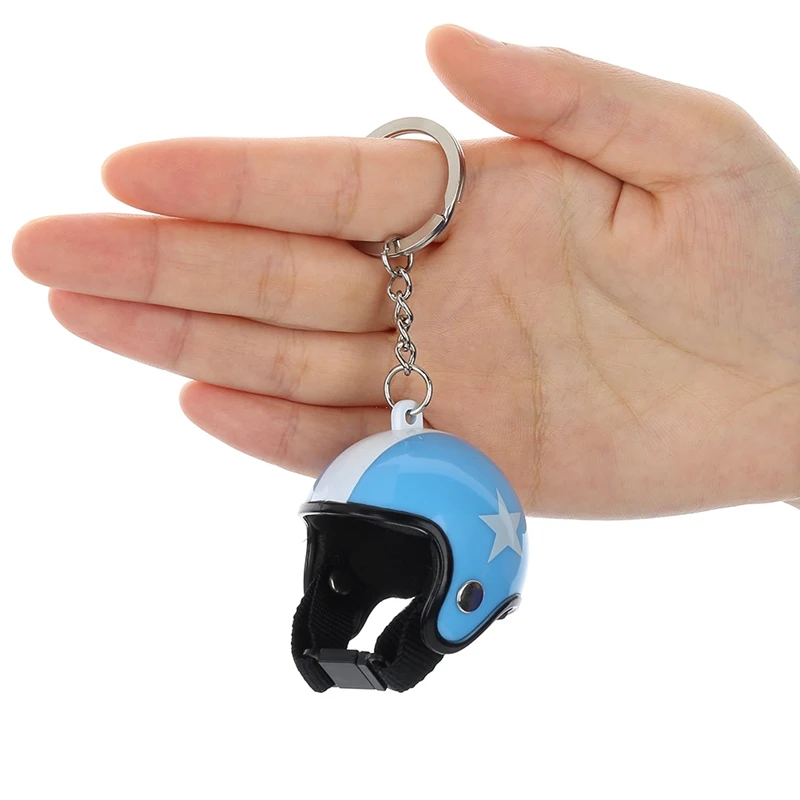 Creative Motorcycle Safety Helmet Car Auto Five-star Keychain Pendant Classic Key Ring Keyfob Casque Holder Car Pendant Keychain