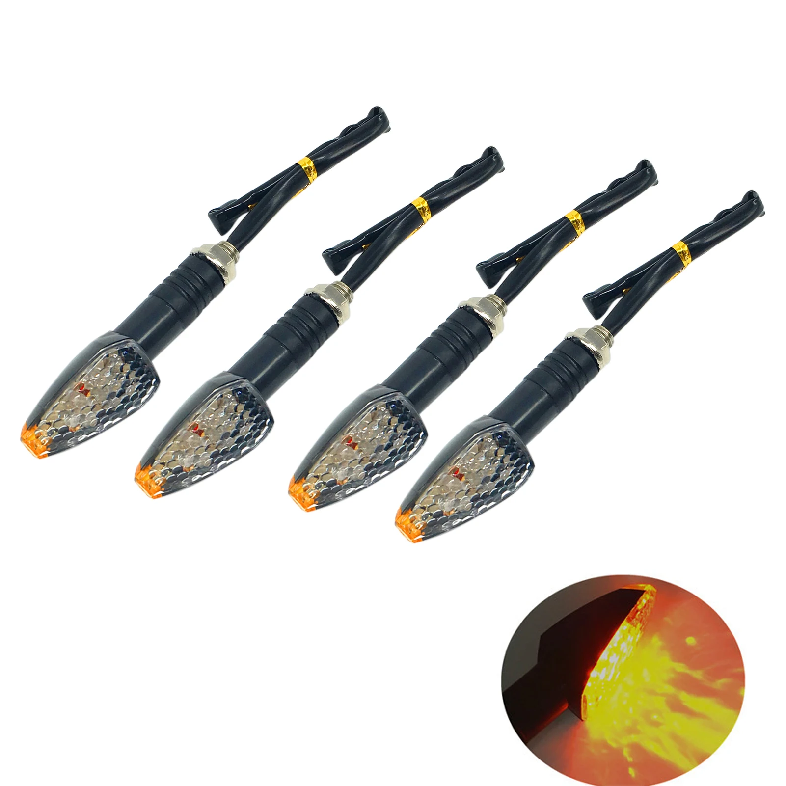 1pcs 12V 10LED Motorcycle Turn Signal Indicators Amber LED Blinkers Lights Car Lights And Accessories Drop Shipping