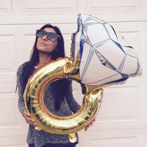 Cincin Berlian Emas Besar Balon Foil Pengantin Emas Mawar menjadi Balon Pernikahan Bridal Shower Pertunangan Dekorasi Hari Valentine 12 penjualan terbaik yang baru saja dilakukan - №