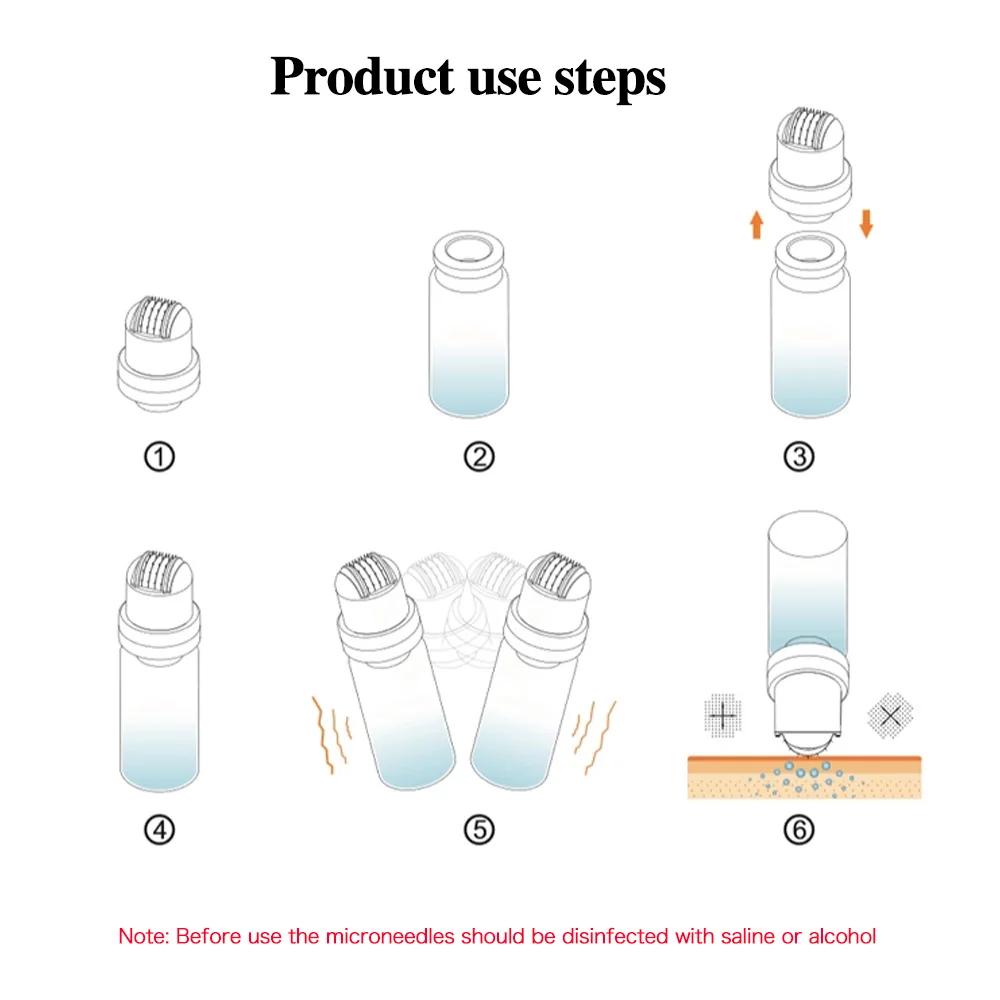 64-Pin Hydra Derma Roller Mikronadel-Dermaroller mit 10ml Flasche für Lippen-Boost, Haare, Gesicht, Kopfhaut, Bart, Schönheitspflege 0,2mm – Detail 10