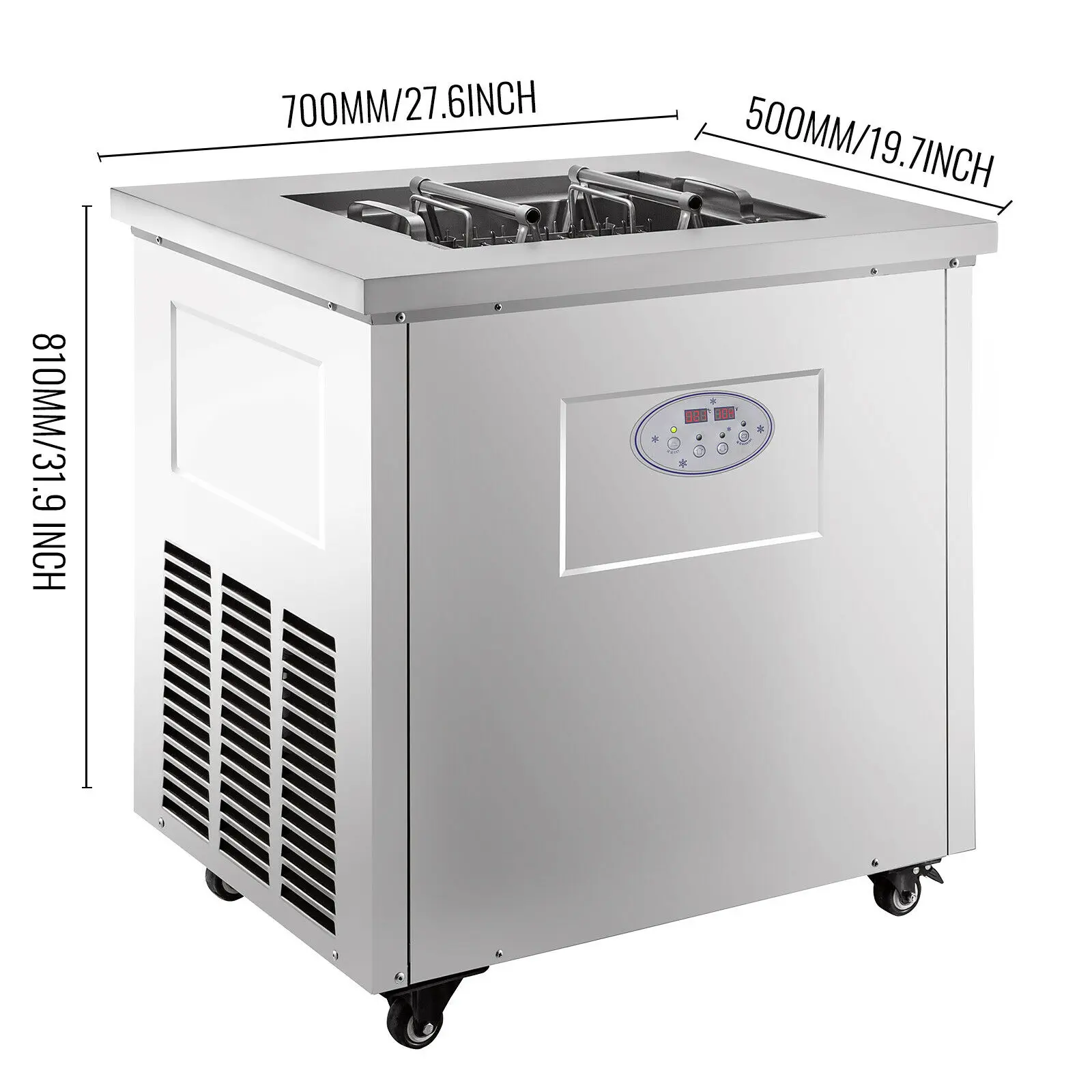 VEVOR 40 قطعة ماكينة صنع الآيس كريم الكهربائية مع ضاغط الثلاجة آلة المصاصة الفولاذ المقاوم للصدأ الزبادي الحليب التجاري