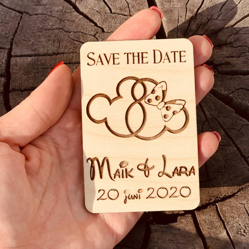 Wooden with Magnet, Custom Favors Gift, Save the Date, Wedding, Birthday, Holiday, Festival