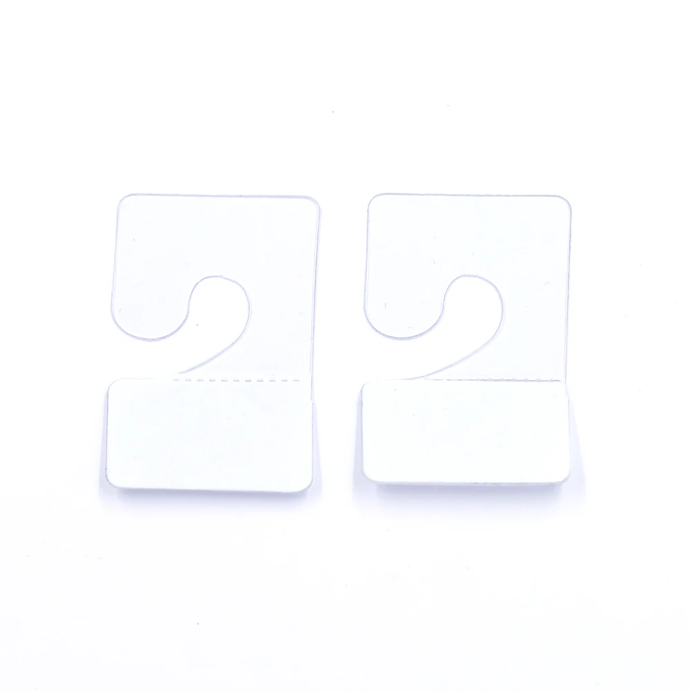 50Pcs Display Cards Tags Hanging With Adhesive PVC Pasteable Transparent For Jewelry DIY Findings 4.2x2.7cm(1 5/8