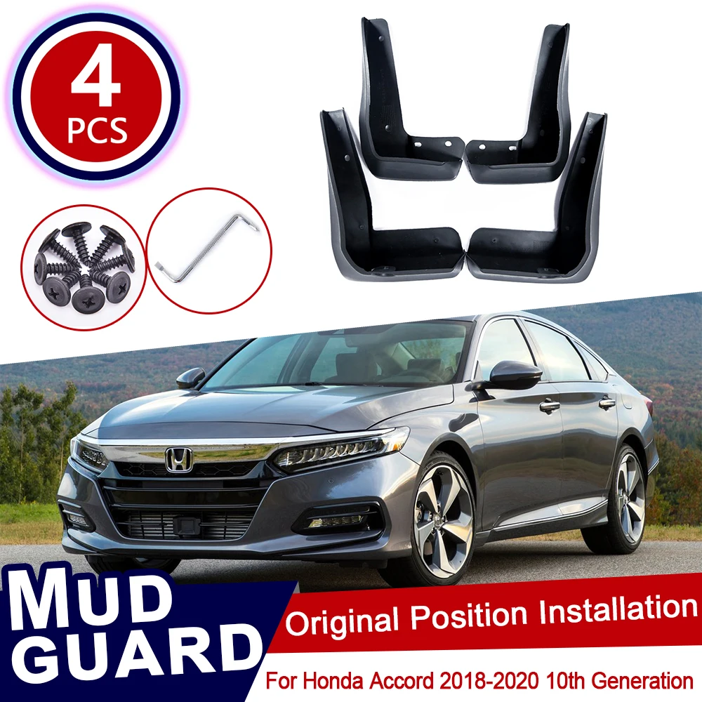 

4 шт. комплект автомобильных брызговиков для Honda Accord 10 2018 2019 2020, передние и задние брызговики, брызговики на крыло, автомобильные аксессуары