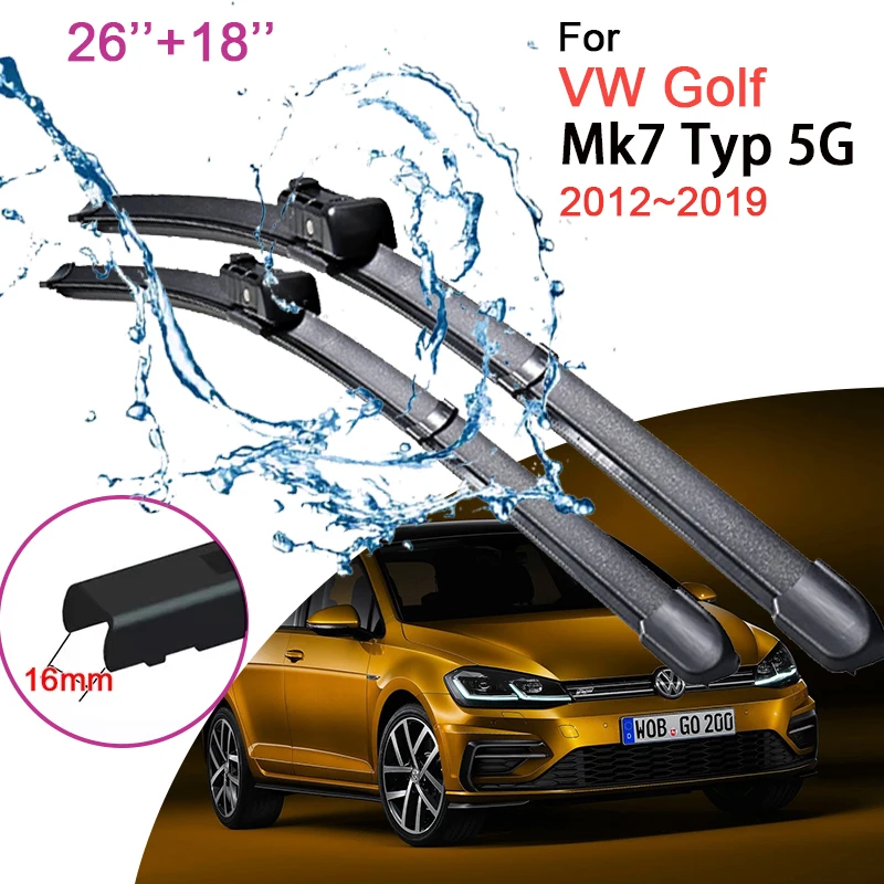 

Car Front Windshield Window Wiper Blades for VW Golf Mk7 Typ 5G 2012~2019 2013 2014 Frameless Rubber Snow Scraping Accessories