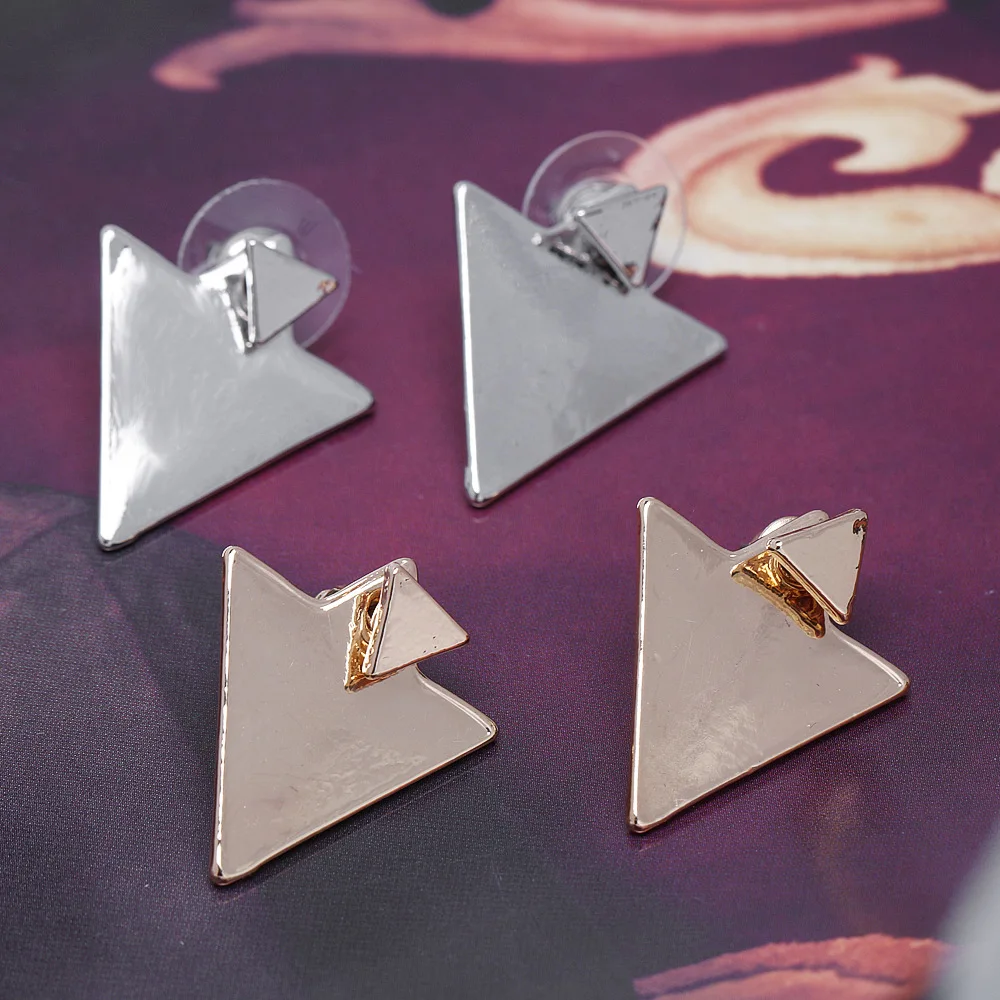 New Punk Glossy Asymmetric Triangle Stud Earring for Women Punk Geometric Simple Jewelry Gift Mujer Brincos oorbellen