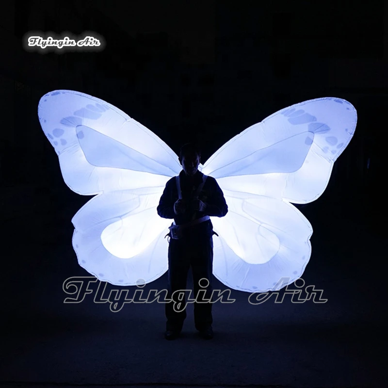 Amazing Walking LED Inflatable Butterfly Wing Parade Costume 2m Blow Up Butterfly Suit For Dancing Party And Stage Show