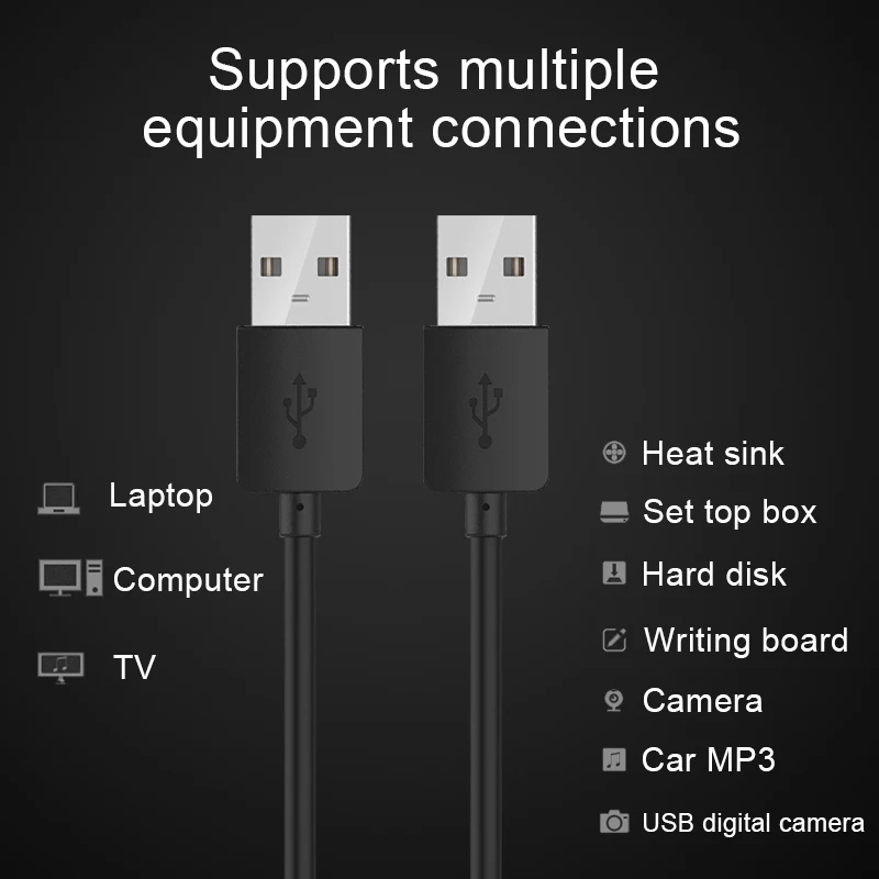 USB to USB Extension Cable Male to Male USB 2.0 Extender High Quality 1m 2m 3m Cord for Hard Disk Set Top Box Laptop TV