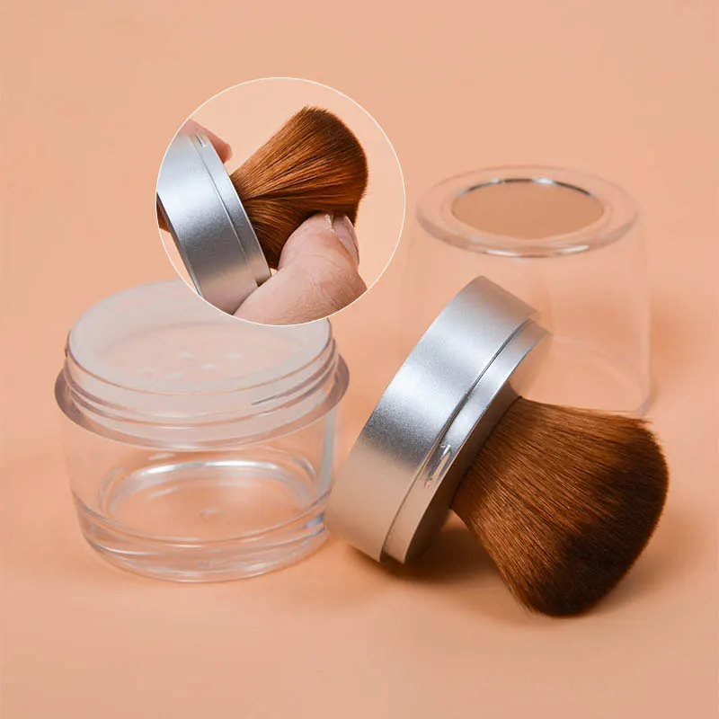 10g Makeup Tools Bottle Empty Loose Powder Case With Brush Mirror Portable Cosmetic Powder Container Jar Box Makeup Beauty Brush