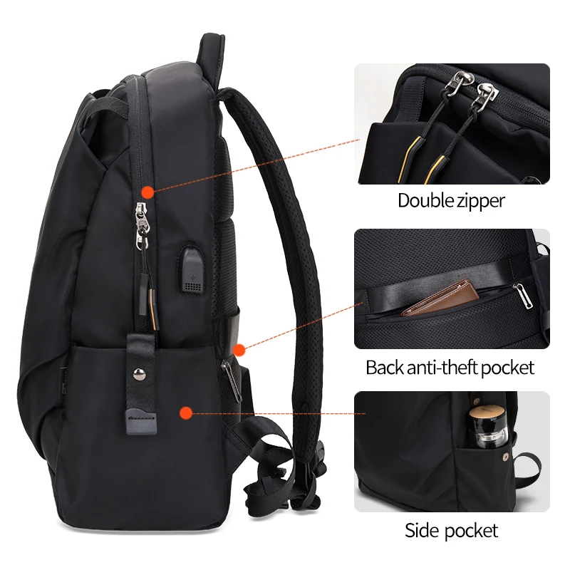 Heroic Knight New Waterproof Men\'s Backpack School backpack 15.6 Inch Laptop Bag Man USB Charging Travel Bag Korean Backpack