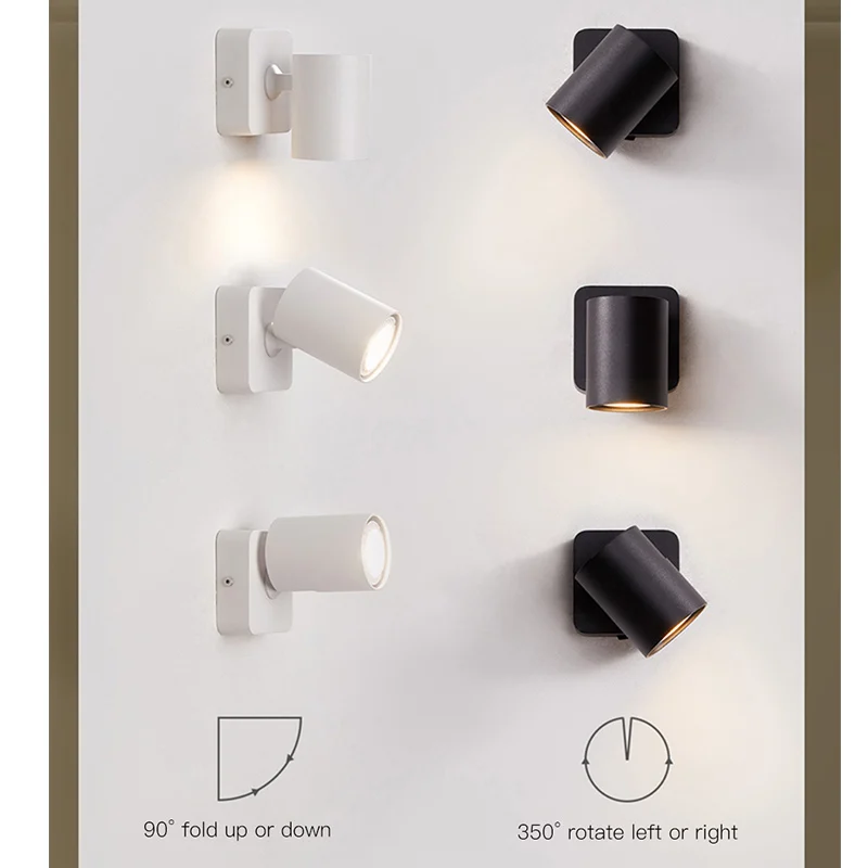 LED Wall Lamps 90° Folding 350° Rotation 6W Soft Lights Make a Good Reading Environment For You Suitable For Various Scenes
