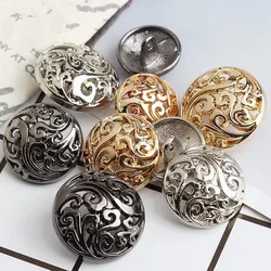 15/20/25mm Metal Vintage Gold Buttons for Coat Sewing Material Sewing Accessories Buttons for Clothing Fashion Blouse Buttons