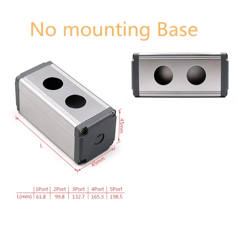 16/19/22mm metal push button switch waterproof box 1 2 3 4 5hole Aluminium Alloy box with Outdoor power control Box