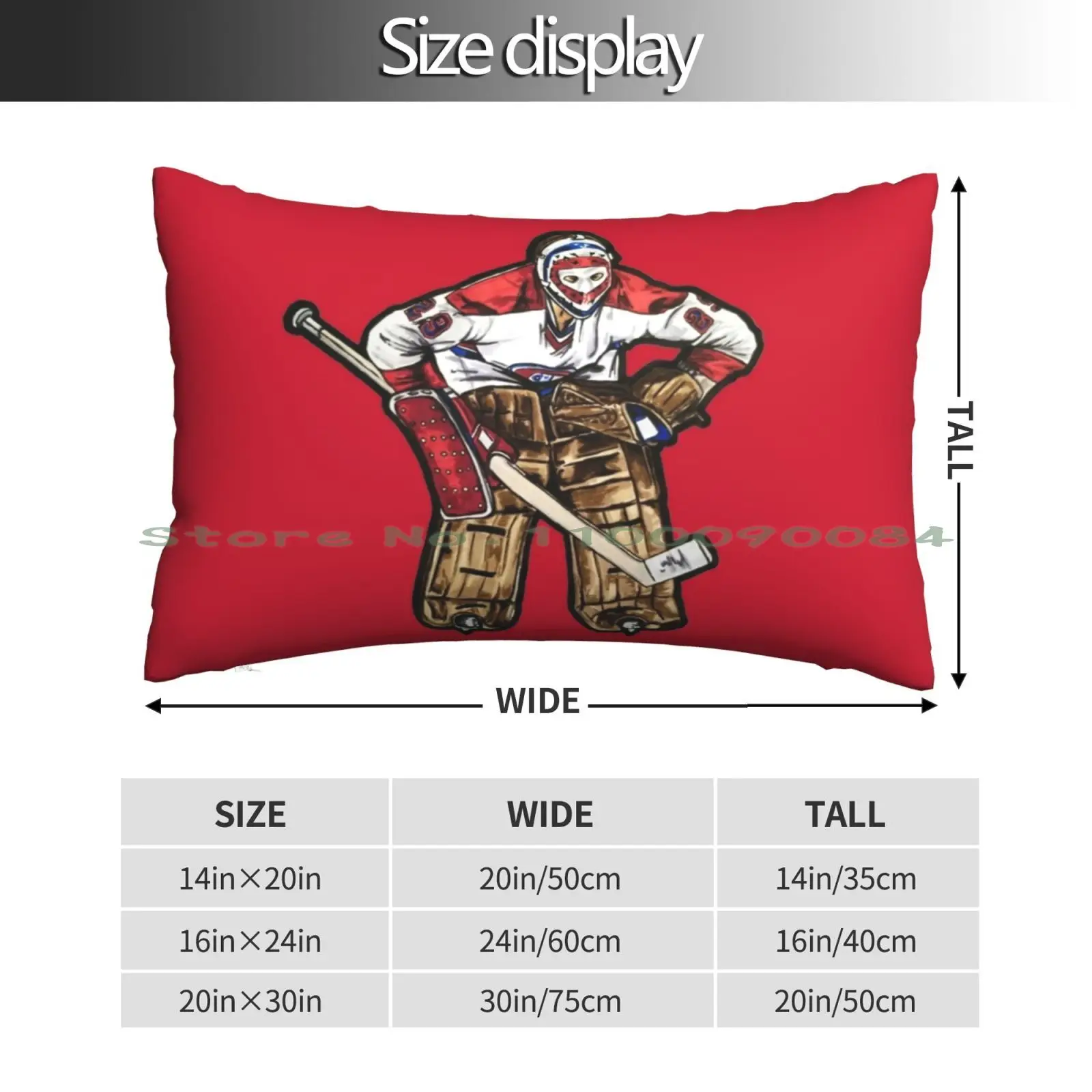 Dryden Pose 2 ( Red ) Pillow Case 20x30 50*75 Sofa Bedroom Dryden Ken Montreal Goalies Goalie Art Hockey Art Sports Art Pen And