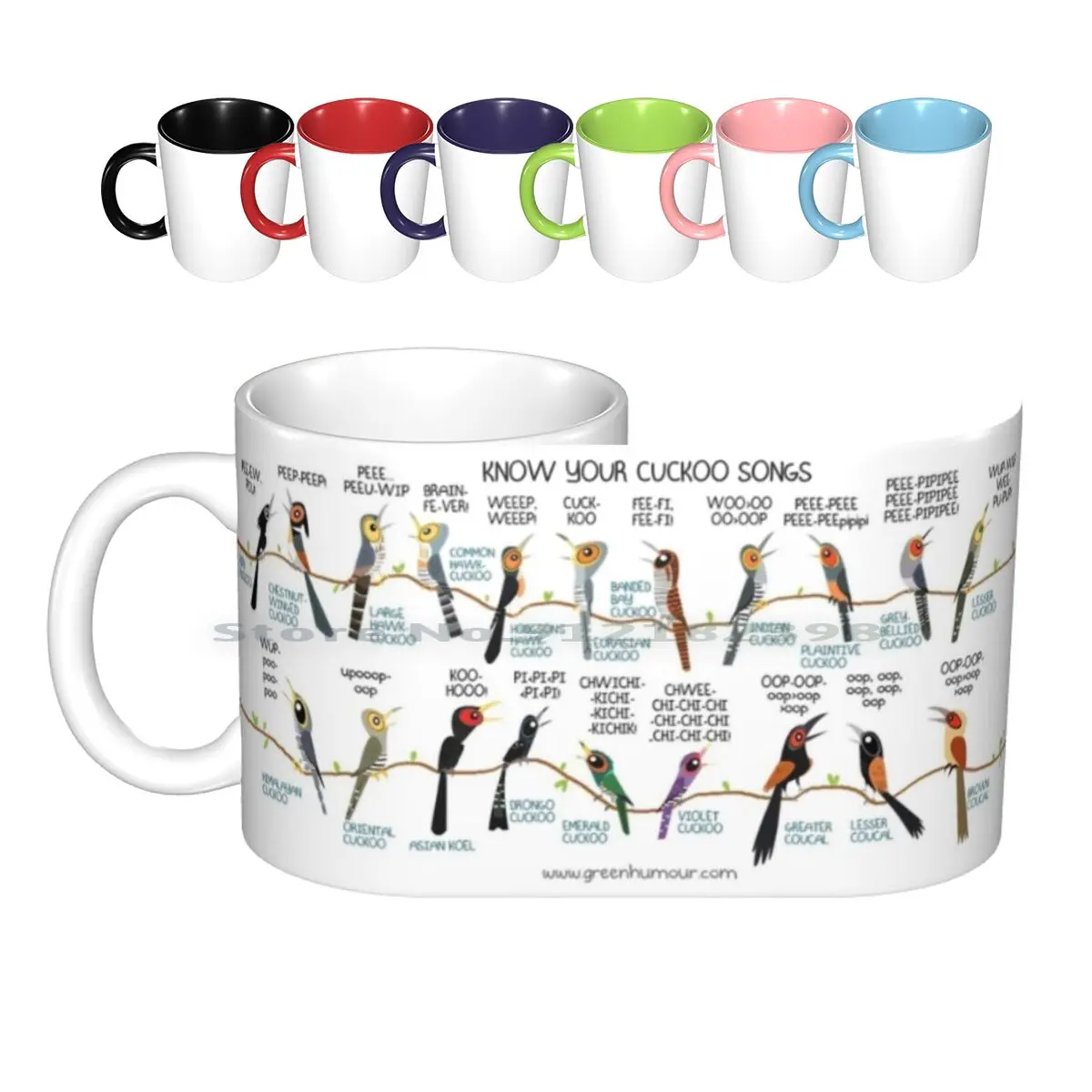 Know Your Cuckoo Songs Ceramic Mugs Coffee Cups Milk Tea Mug Birds Bird Watching Biology Wildlife Nature Kids Cartoons