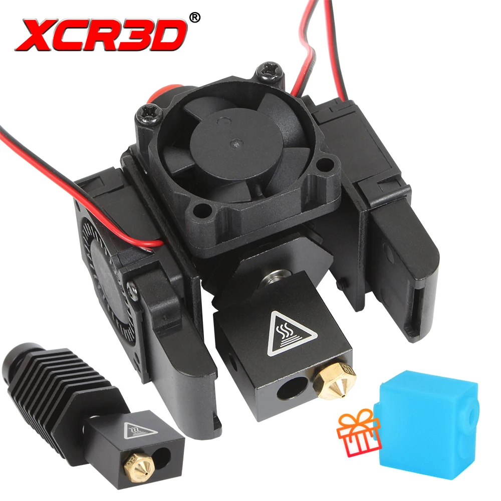 

XCR 3D Printer Parts BP6 Hotend Kit Bowden Wade Extruder for E3D V6 Volcano Direct Hotend Cooling Fan Bracket Block Radiator