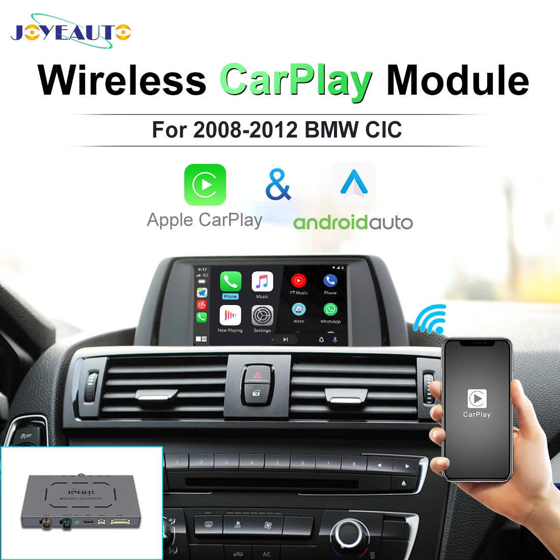 JoyeAuto for BMW F30 E90 F10 E46 E60 F20 E92 E39 CIC iDrive Wireless Apple CarPlay iOS Android Auto Mirror-Link AirPlay Car Play