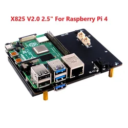 Raspberry Pi X825 V2.0 2.5 Inch SATA HDD/SSD Storage Expansion Board Acrylic Case for Raspberry Pi 4B ( 4 Model B )