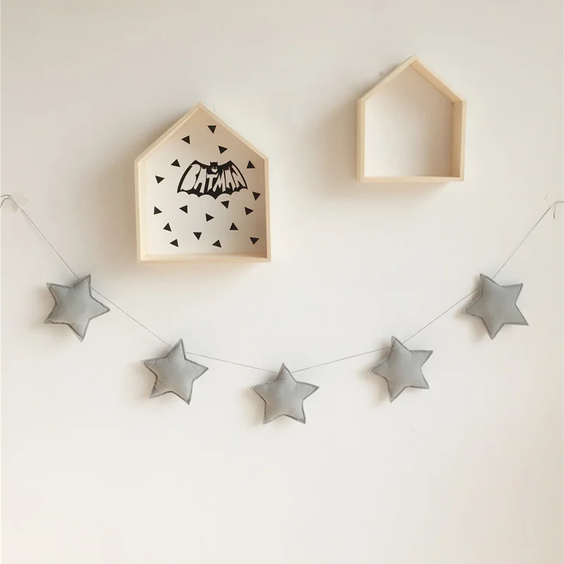 

Nordic Stars Moon String Garland Party Banner Tent Bed Mat Baby Shower Bunting Ornament Kids Room Hanging Wall Decor Photo Props