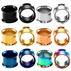 2Pcs/lot Surgical Steel Ear Plugs and Tunnels Expanders Double Flared Screw Ear Dilations Earlets Gauges Earrings Body Jewelry