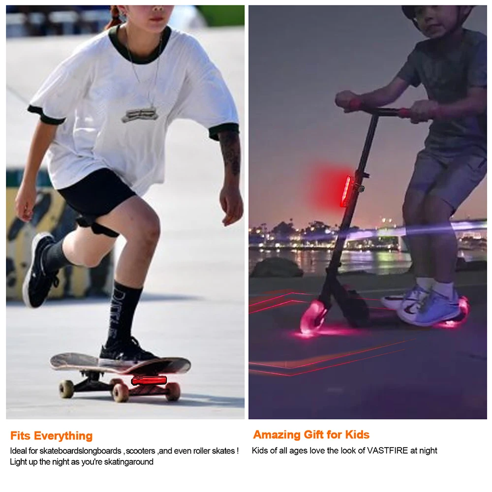 Waterproof 5 LED Bike Taillight USB Rear Bicycle Lamp 3 Modes Built-in Battery Safety Warning MTB Night Riding Lamp
