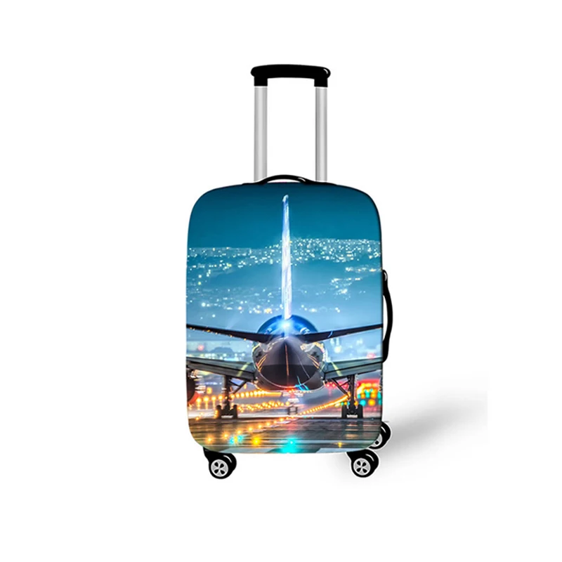 18-32 Inch Aircraft Travel Suitcase Cover Printed plane Elastic Luggage Protective Cover Anti-dust Trolley Case Travel Accessory