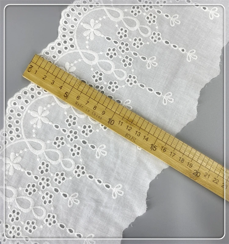5Yard/Lot 16CM Breit Neue Reine Baumwolle Tuch Bestickt DIY Spitze Trim Kleidung Sofa Vorhang Stoffe Zubehör – Detail 7
