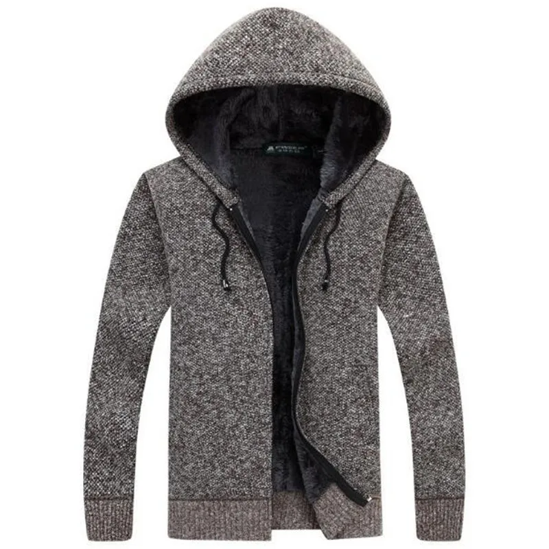 2019 New Sweater Men Autumn Winter Pullovers Coats Male Thick Warm Wool Male Hooded Jackets Casual Zipper Knitwear Size M-3XL