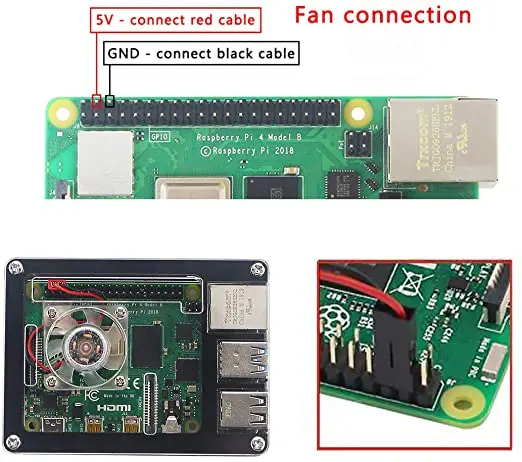 Cooling Fan Brushless 30x30x7mm 3007 Fan CPU 3.3V 5V Cooling Fan for Raspberry Pi 4 Model B, 3 B+, Pi 3, Pi 2, Pi 1 B+, RetroFla