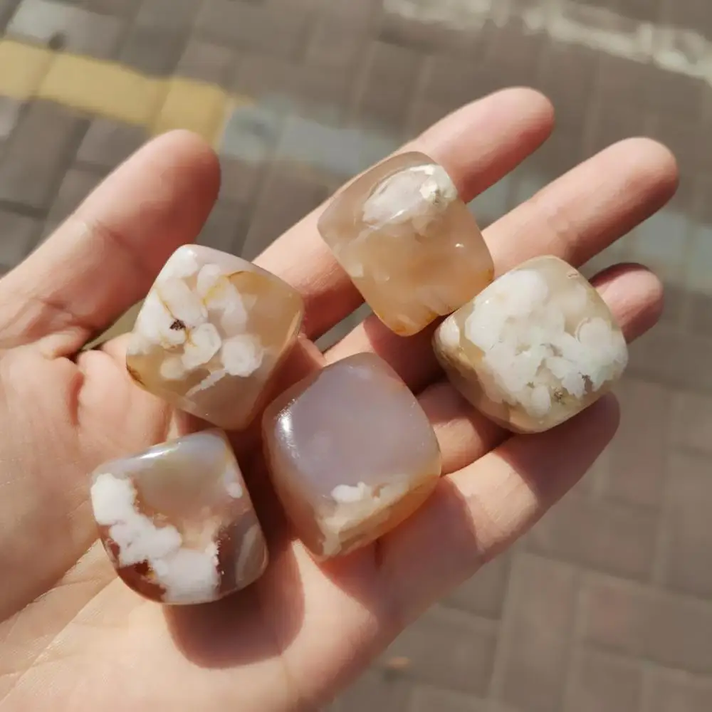 Natural cherry blossom agate Tumbled flower agate crystal Reiki and Energy Crystal Healing