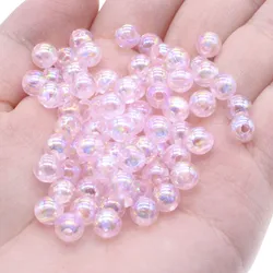 Perline distanziatori a sfera rotonda in acrilico trasparente AB rosa 6mm per gioielli che fanno accessori gioielli fai da te per artigianato