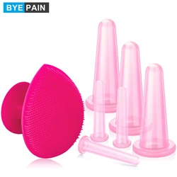 7Pcs Schröpfen Gesichts Set für Gesicht Auge Schröpfen Massage, gesichts Schröpfen Set Silikon Tassen mit Peeling Pinsel für Gesicht Hals Haut